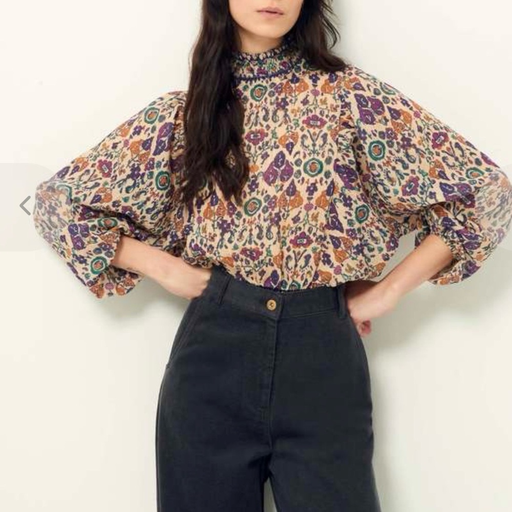 Sessun Duchess Saltypath Ikat Print Blouse